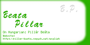 beata pillar business card