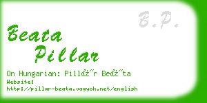 beata pillar business card